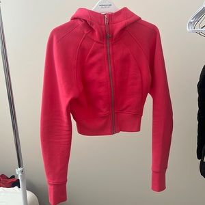 Lululemon Crop Hot Pink Scuba Zip Up Hoodie
